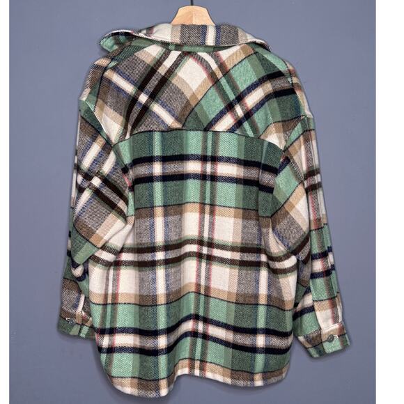 Rare Zara Wool Shadow Plaid Jacket 50s Inspired Size: Small Oversized - Picture 4 of 4